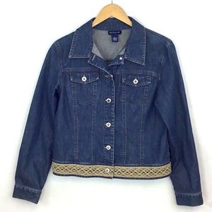 ANN TAYLOR Jean Jacket With Lace Trim